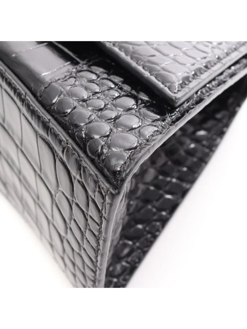 Balenciaga Hour Glass Small Croco Handbag